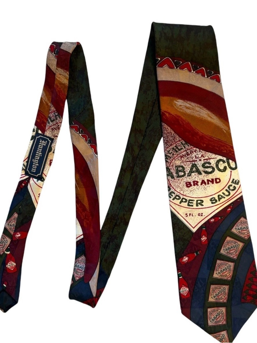 Huntington Tabasco Brand Tie Novelty Hot Pepper Sauce Red Green Dad-core Spicy